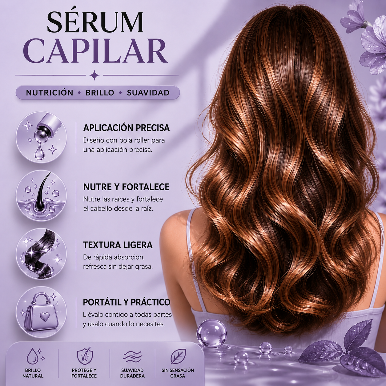 Sérum Capilar Anti-Frizz | Cabello Liso e Hidratado Todo el Día
