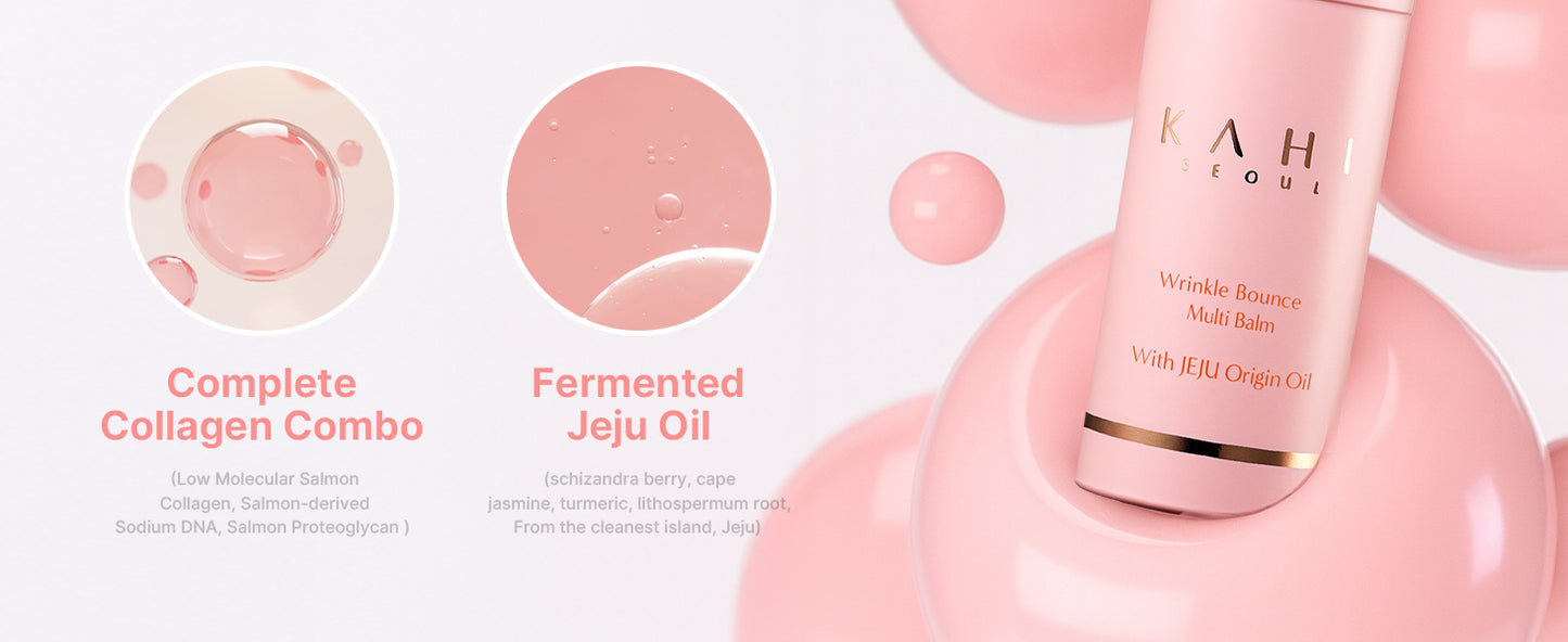 KAHI Wrinkle Bounce Multi Balm Stick | PDRN Collagen Wrinkle Stick | Korean Skin Care |All-in-One Hydrating Lip Balm Eye Cream Neck Cream Make Up Base & Face Mist Moisture Balm