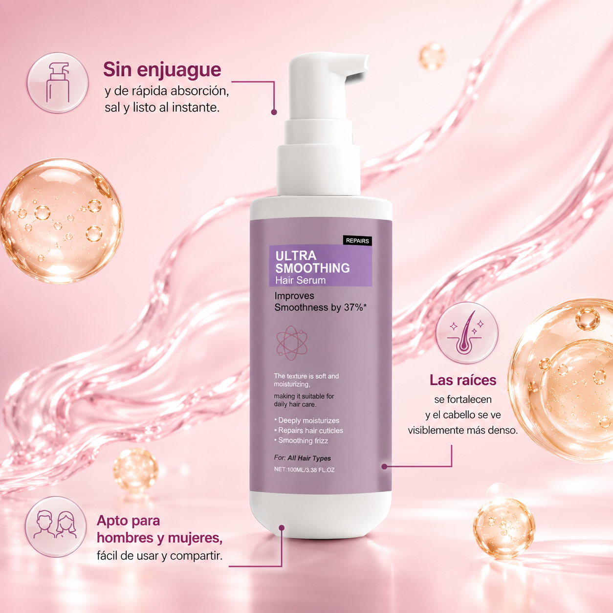 Ultra Smoothing Hair Serum – Reduce Frizz e Hidrata Profundamente