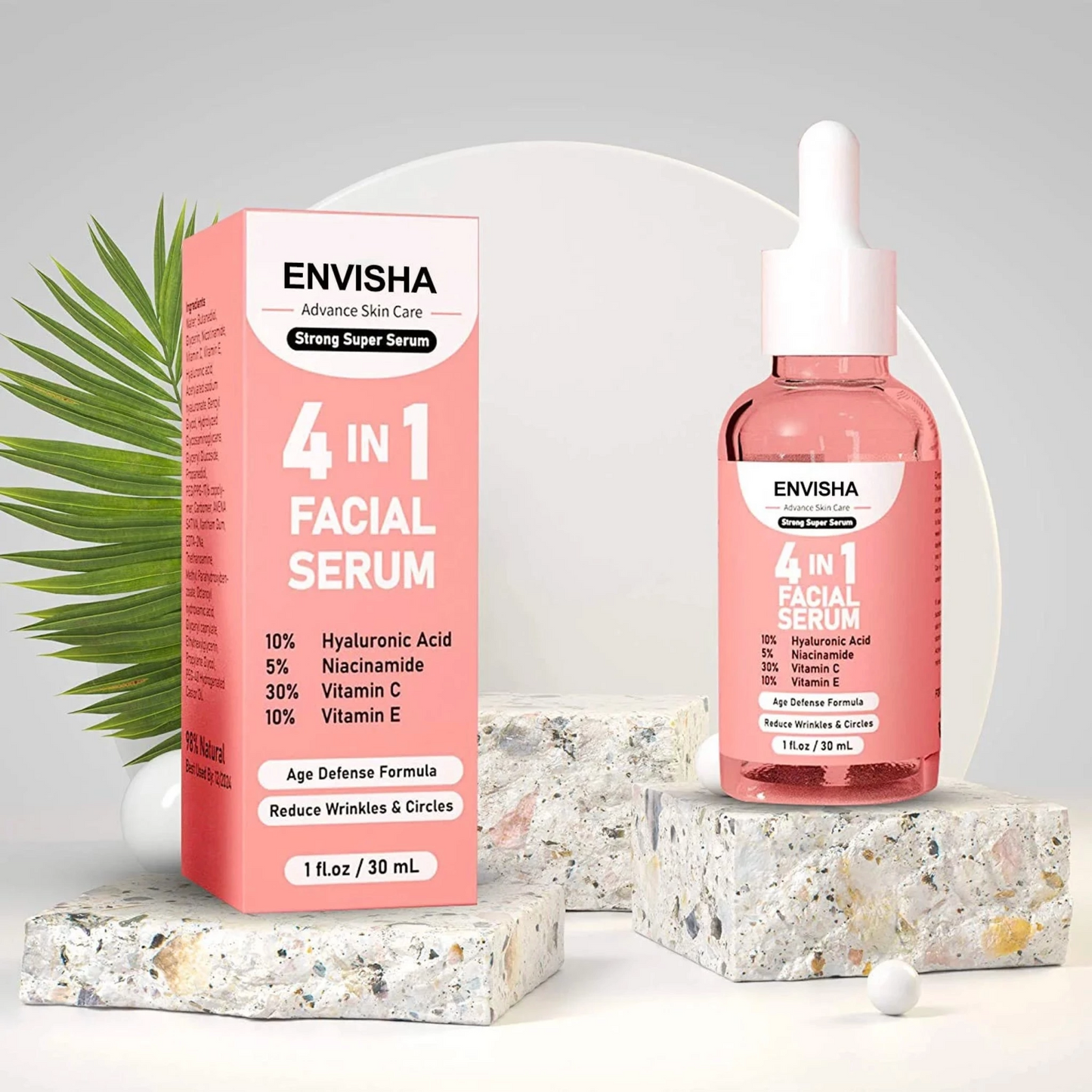 Envisha 4-in-1 Facial Serum: A powerful skincare solution for a radiant complexion.